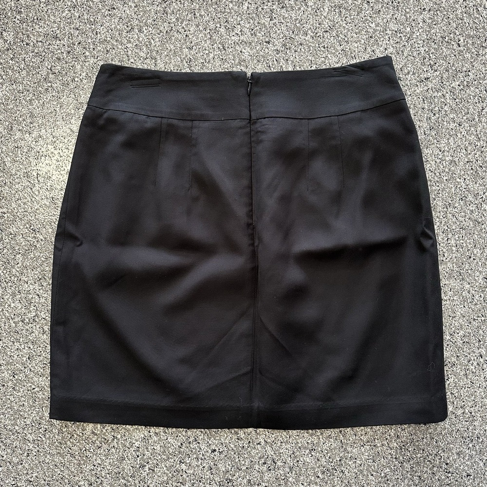 Ann Taylor Loft Skirt Womens 4 Solid Black Mini Zipper 18" Length - Picture 3 of 7